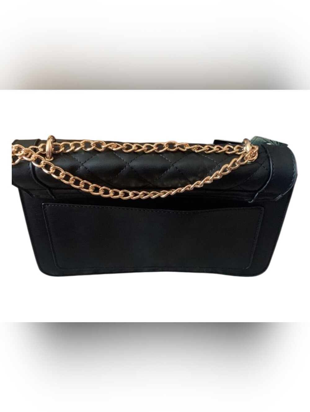 Badgley Mischka NWT Diamond Quilted & Studded Crossbody with Gold Chain - Picture 6 of 6